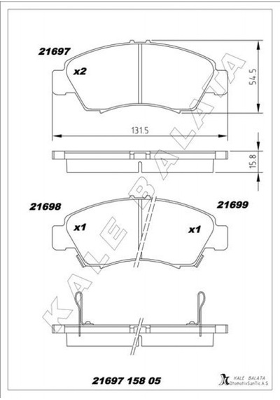 Ön - 129 - Fren Balata Küçük Tip Honda Cıvıc 1.6l D16 Sı Enjeksiyonlu 92-95 1.4l D14a Euro 96-00 / - Mıxdepo - Jazz 1.4l Ön Fren