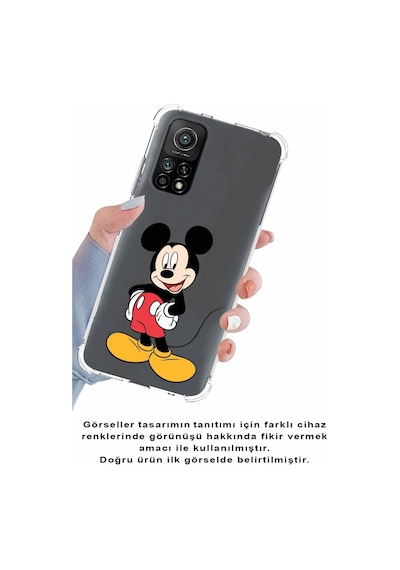 Xiaomi Redmi 10a Köşe Korumalı Antişok Kapak Mickey Mouse Tasarımlı Şeffaf Kılıf