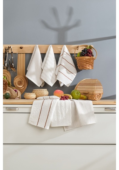 6lı Mutfak Havlusu 30x50 Sofya Krem Krem