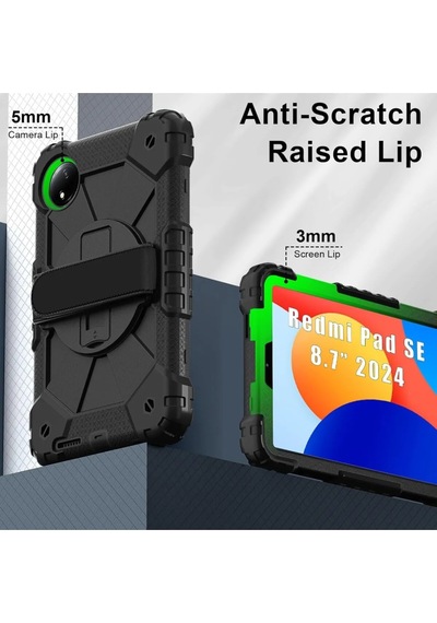Xiaomi Redmi Pad Se 8.7 Inç Kılıf Askılı Yüksek Koruma Defender Standlı Case Kılıf Xiaomi Redmi Pad Se 8.7 Inç Kılıf Askılı Yüksek Koruma Defender Standlı Case Kılıf