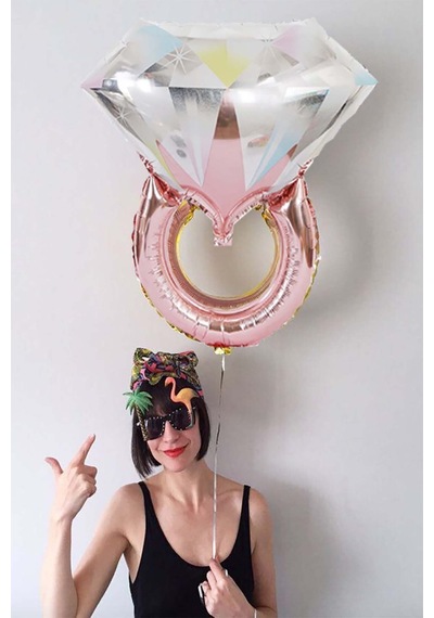 1 Adet Gold Rose Tektaş Yüzük Folyo Bride To Be Evlilik Teklifi Balon 66x60 Cm Canyon Rose