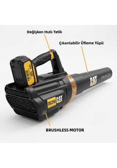 Cat Dg250 18volt 4.0ah. Li-ion Tek Akülü Devir Ayarlı Profesyonel Yaprak Üfleme