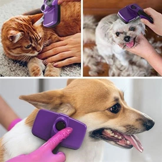 Mcg Mcg Otomatik Temizlenebilen Tuşlu Pratik Kedi Köpek Tüy Toplama Fırçası