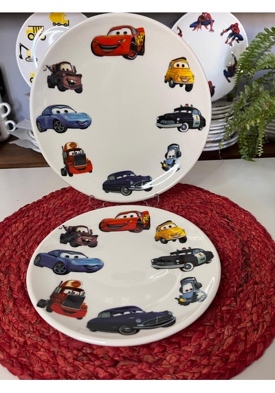 6 Parça Şimşek Mcqueen Model Çocuk Bebek Yemek Takımı Beslenme Seti Çok Renkli