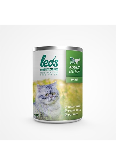 Leos Sığır Etli Pate Konserve Yetişkin Kedi Maması 400 G