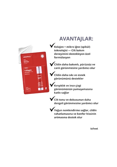 Medipeel Red Lacto Collagen 3000 Shot Serum 2 Step Mask 1,5 G + 25 Ml 5 Adet Kolajen Ve Mikro İğneler Maske