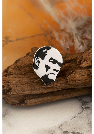 Atatürk Silüeti Gümüş Rozet -5873 Gümüş