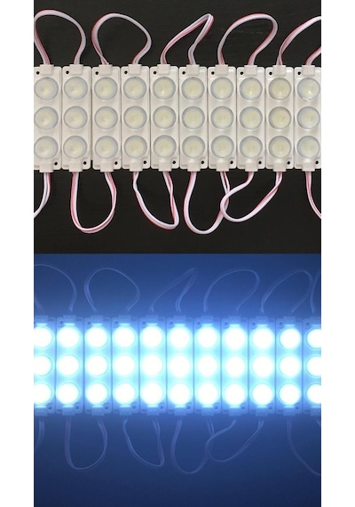 Mercek 3'Lü Led 3 Watt - 12 Volt – Direk Güçlü Işık - 10 Adet