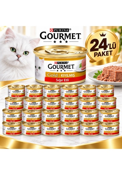Gourmet Gold Kıyılmış Sığır Etli Yetişkin Kedi Yaş Mama 24x85g