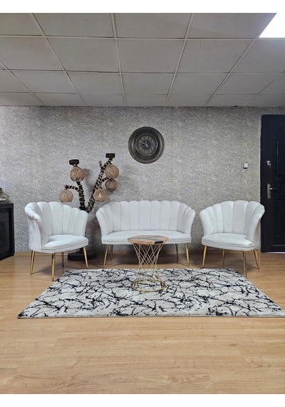 Papatya Çay Seti Koltuk Takımı Gold Sivriltme Ayak, Balkon, Salon 001