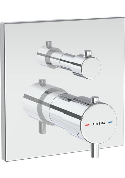 Artema Root Square A43268 Ankastre Termostatik Banyo Bataryası, Krom