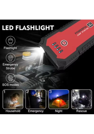 Akü Takviye Cihazı Usb Powerbank 20.000 Mah 2000 Amper Fener Flaşör