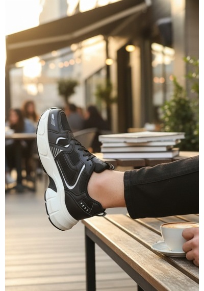 Enoch Erkek Beyaz Modern Yürüyüş Ayakkabısı - Kalın Tabanlı Ve Destekli Günlük Sneaker Beyaz