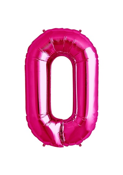 100 CM Pembe 0 Rakam Folyo Balonu. Sayı Büyük Boy Helyumla Uçan