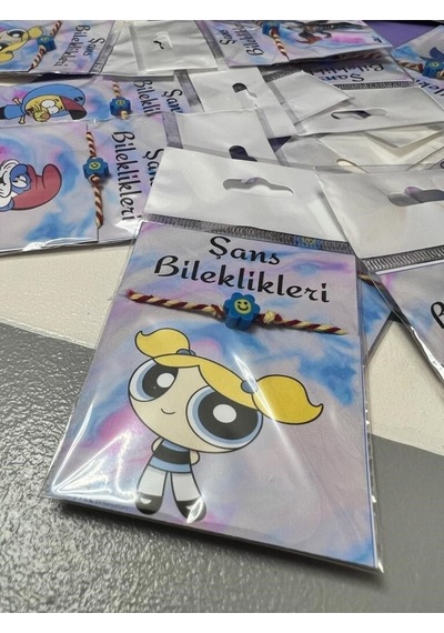 Gümüştel El Sanatları El Yapımı Fimo Karekterli Özel Kartlı Bileklik Çok Renkli