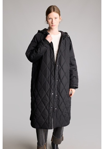 Defacto Regular Fit Kapüşonlu Kapitone Parka H4137ax26aubk81 Siyah-bk81
