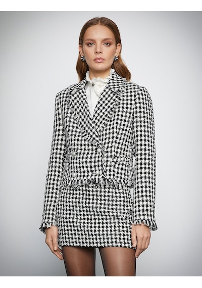 Koton Melis Ağazat X Koton - İnci Düğmeli Kruvaze Tüvit Blazer Ceket Siyah Desenli 3wak50065ew 3WAK50065EW01V Siyah Koton Melis Ağazat X Koton - İnci Düğmeli Kruvaze Tüvit Blazer Ceket Siyah Desenli 3wak50065ew 3WAK50065EW01V Siyah