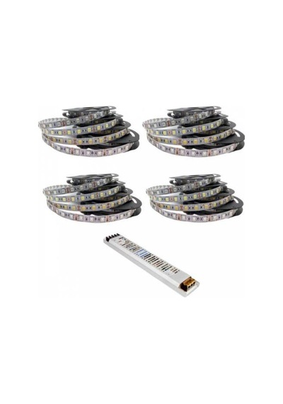 Yüksek Işık 20 Metre 3 Cipli Beyaz Şerit Led Ve 25 Amper Led Trafosu Metrede 60 Led Beyaz