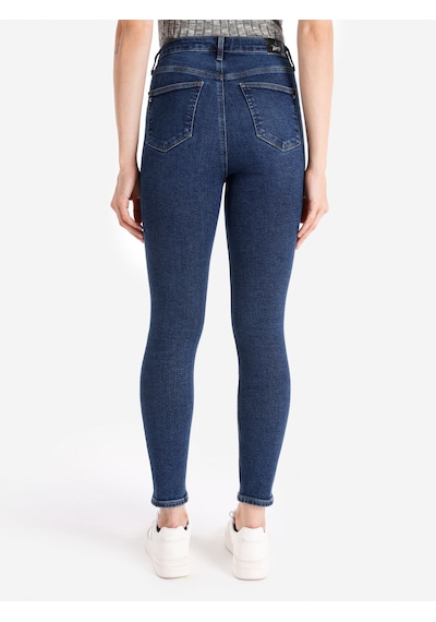 Colins 760 Diana Süper Slim Fit Yüksek Bel Dar Paça Denım Kadın Pantolon Cl1066390 Mavi