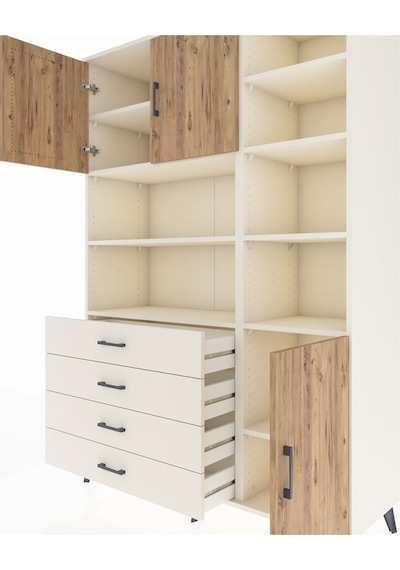 Hyperion Dolap 9 Raflı 4 Çekmeceli 3 Kapaklı 132x44x195 Aytaş... Aytaşı Hyperion Dolap 9 Raflı 4 Çekmeceli 3 Kapaklı 132x44x195 Aytaş... Aytaşı