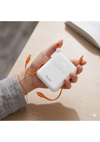 H26 10000 Mah Power Bank Pd 20w Ve Usb 22.5w Fast Hızlı Şarj Dahili Type C Ve Lightning Kablolu Dünya Standartları
