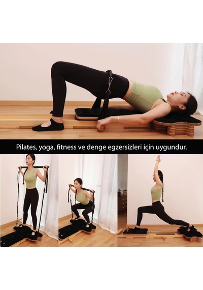 Profesyonel Reformer Pilates Aleti Ahşap Gövde, Ayarlanabilir Yaylı Sistem
