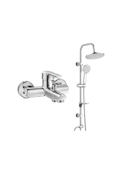 E.c.a. Delta Banyo Bataryası+t-may Banyo Lidya Oval Tepe Duş Takımı Seti - Krom - Paslanmaz