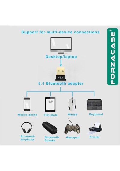 Mini V5.1 Usb Bluetooth Dongle 5.1 Bluetooth Adaptör - Fc443