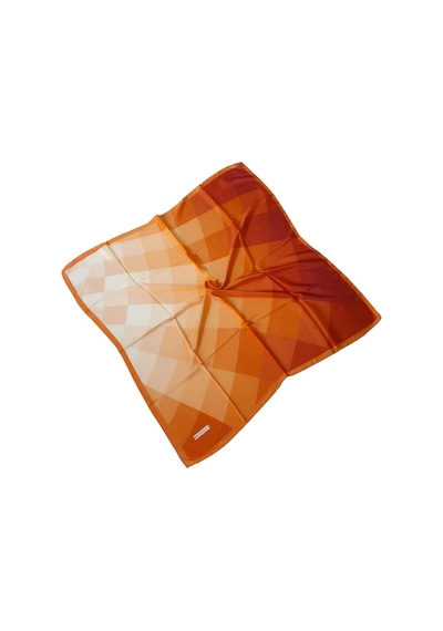 Mim Eşarp Mısırlı Eşarpları Emprime Sport Kristal Ekose Desenli Eşarp Oranj