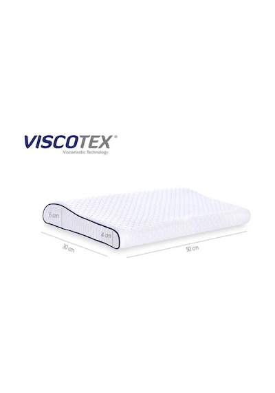 Visco Boyun Destekli Ortopedik Bebek Yastığı 50x30x6/4 cm, Beyaz