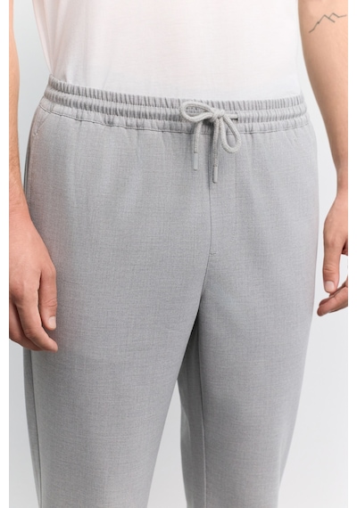 Avva Erkek Gri Beli Lastikli Bağcıklı Duble Paça Jogger Relaxed Fit Pantolon E003000
