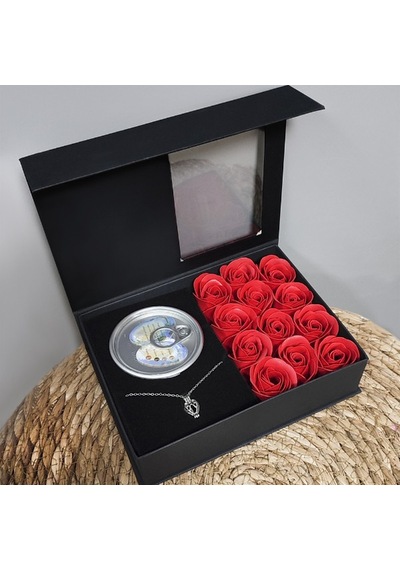 Romantik Gül Ve İstiridye İnci Kolye Seti diğer