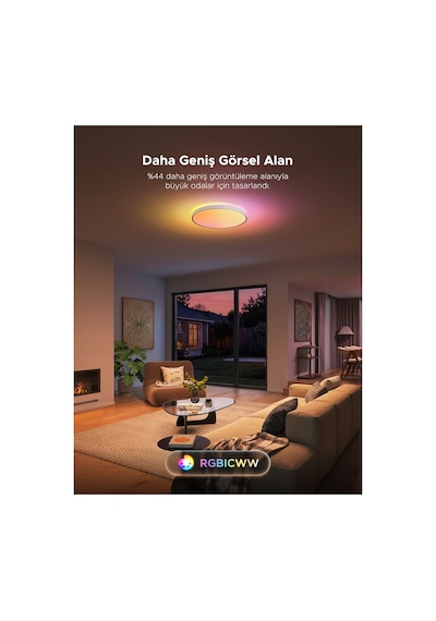 Govee Rgbıcww + Rgbıcww Yuvarlak Akıllı 18 İnç Tavan Armatürü R1250c01 RGB
