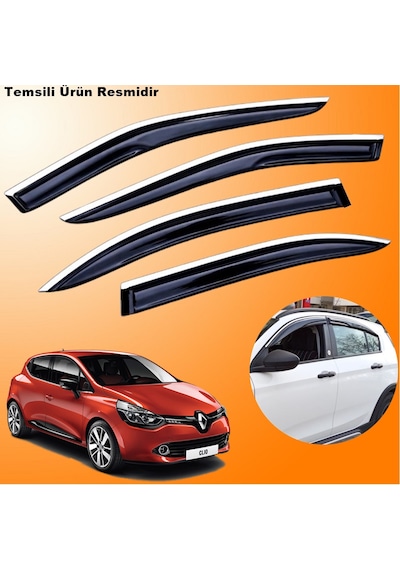 Renault Clio 4 Hb Mügen Cam Rüzgarlığı Abs Krom Nikelajlı Cam Rüzgarlığı 2012-2019 Arası 4 Lü Set
