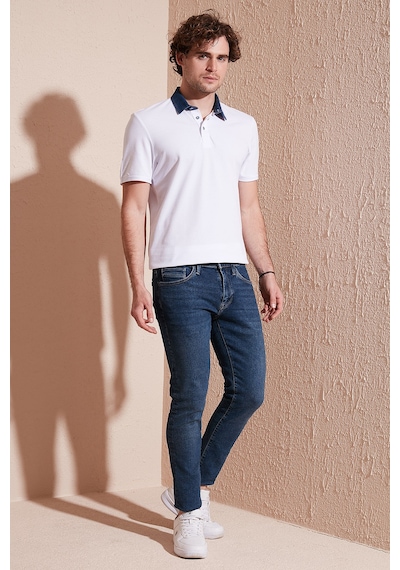 Buratti % 100 Pamuk Düğmeli Regular Fit Erkek Polo Yaka T Shirt 5902134 Beyaz