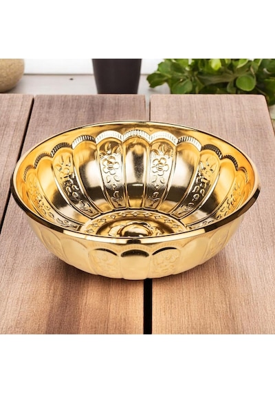 Alisveristime Sac Metal Dekoratif Banyo Kasesi Altın Sarısı Diğer