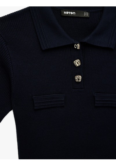 Koton Slim Fit Yarım Düğme Detaylı Kısa Kollu Polo Yaka Triko Kazak Lacivert 6sak90022ht Lacivert Koton Slim Fit Yarım Düğme Detaylı Kısa Kollu Polo Yaka Triko Kazak Lacivert 6sak90022ht Lacivert