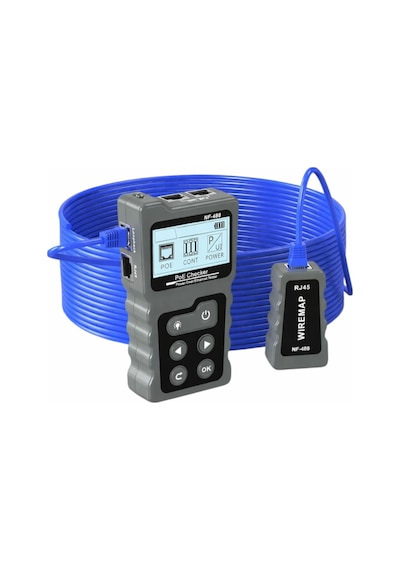 Tograt Nf-488 Dijital Poe Test Cihazı Rj45 Ağ Kablosu Süreklilik Ve Poe Voltaj Akım Güç Ölçer