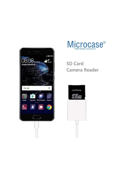 Type-c To Sd-microsd Kart Okuyuculu Kamera Adaptörü - Beyaz - Al4116