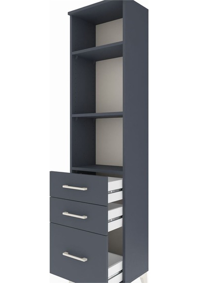 Arges Dolap 3 Raflı 3 Çekmeceli 44x30x182 Antrasit-antrasit Antrasit
