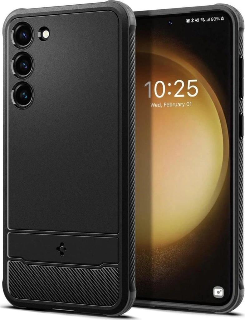 Spigen Galaxy S23 İle Uyumlu Kılıf Rugged Armor Matte Black Siyah