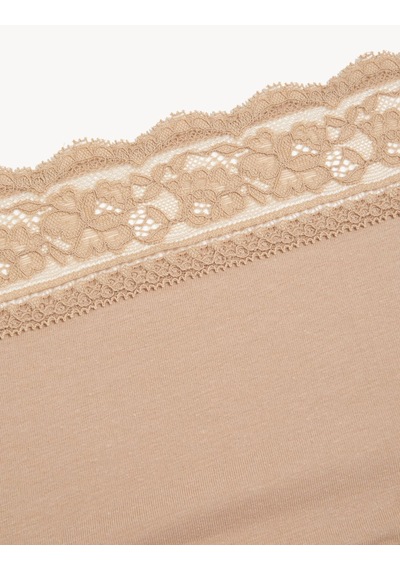 Marks & Spencer 5'li Dantel Detaylı Short Külot Seti T61005022M Bej