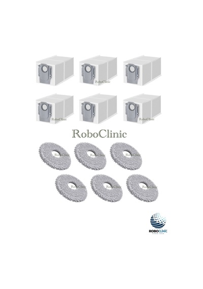 Roborock Q Revo C Robot Süpürge Uyumlu Yedek Toz Torbası, Mop Paspas -12 Parça