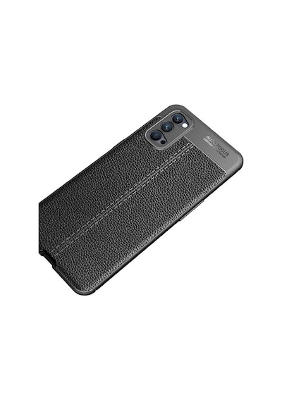 Oppo Reno 4 Kilif Tam Korumali Deri Görünümlü Silikon Kapak 463562317