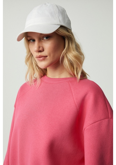 Grımelange MORGANA Kadın Bisiklet Yaka Uzun Kollu Pembe Sweatshirt