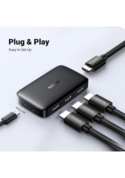 Hdmı Anahtarı 4k 3'ü 1 Arada Hdmı Ayırıcı Uhd Tv Çubuğu, Hdtv, Dizüstü Bilgisayar Ps4, X-box'ı Destekler