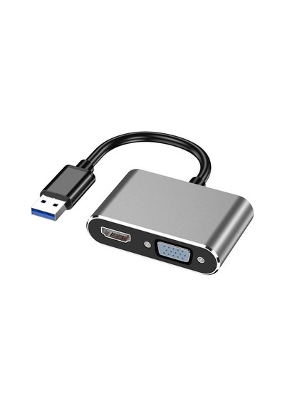 Hd09 Usb To Hdmı Vga 1080p Çevirici Hub Adaptör