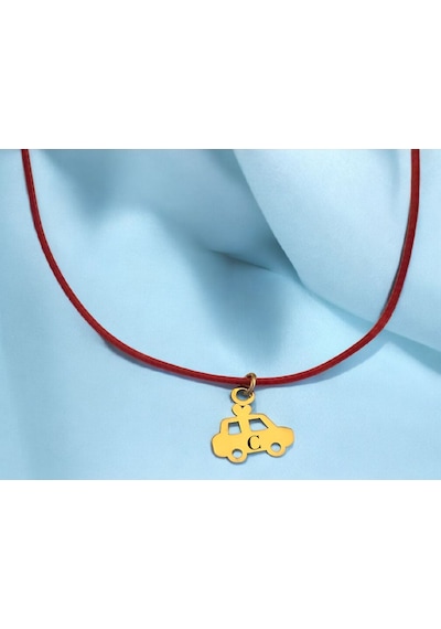 Archin C Harfine Özel 14 Ayar Altın Plakalı Kırmızı Bağlıklı Araba Motifli Hediyelik Kolye-626harf C Archin C Harfine Özel 14 Ayar Altın Plakalı Kırmızı Bağlıklı Araba Motifli Hediyelik Kolye-626harf C
