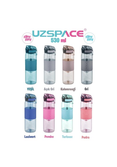 Uzspace 5061 Vitalis Tritan Matara Gri 700 Ml Plum Red