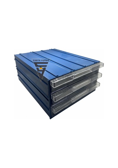 Sembol 515 Plastik Üç Çekmeceli Kutu 340x260x150mm 6 Adet
